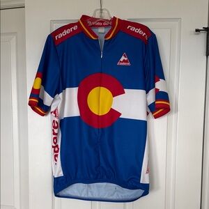Colorado Flag Cycling Jersey Radere Blue Red, Yellow Unisex Size L Bike Shirt